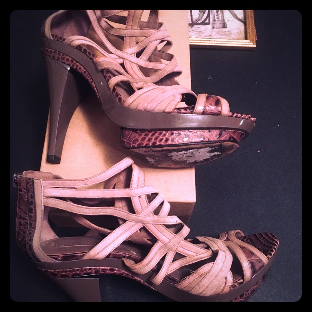 BCBG MaxAzria Fab Leather Platform Heels